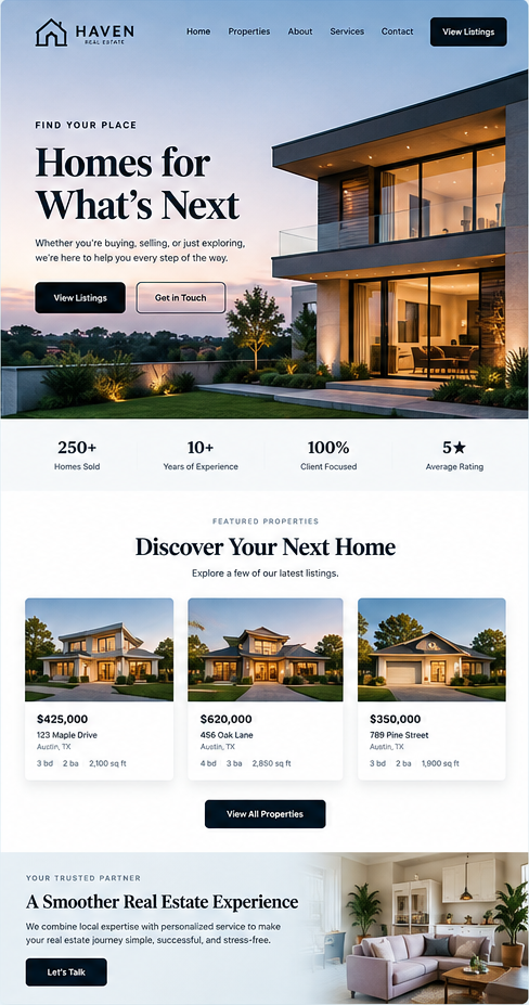 Example landscaping business website design
